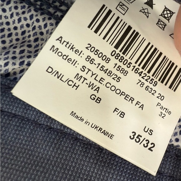 Brax Feel Good Cooper Fancy Blue Regular Fit Men's Casual Pants 35 x 32. 1144 - Picture 3 of 4